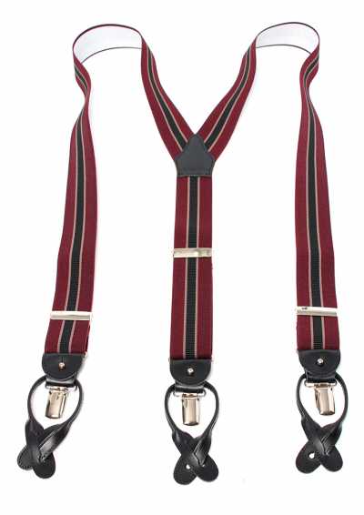 AT-2266-WI Albert Thurston Suspenders Striped 35MM Wine[Formal Accessories] ALBERT THURSTON Sub Photo