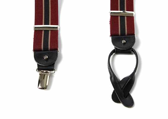 AT-2266-WI Albert Thurston Suspenders Striped 35MM Wine[Formal Accessories] ALBERT THURSTON Sub Photo