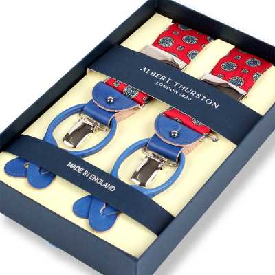 Albert Thurston Suspenders Small Pattern 35MM Red