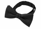BF-118 Domestic Silk Bow Tie Small Pattern Black