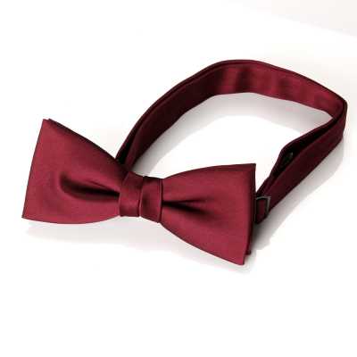 BF-510 Premium Material Bow Tie In Burgundy With Silk-faced Fabric