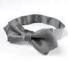 BFK-508 Premium Pointed Bow Tie Made With Silk Facing Fabric, Gray