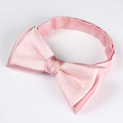 BFS-974 Combo Bow Tie, Pink Polka Dot, Silk, Made In Japan