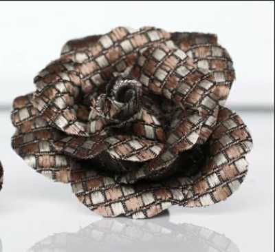 BTA-992 Made In Japan Silk Jacquard Boutonniere Kanoko Pattern Brown