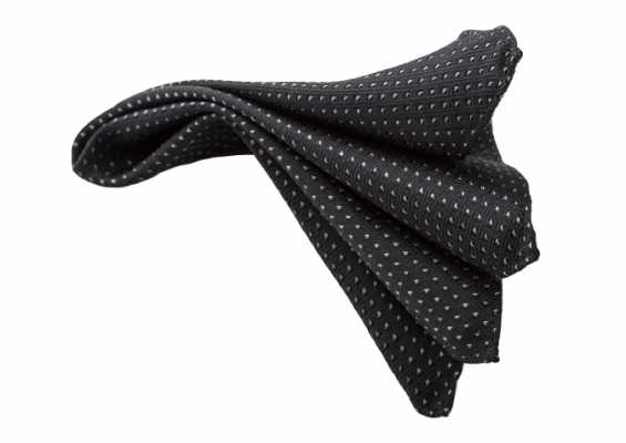 Made In Japan Silk Scarf, Polka Dot Pattern, Black
