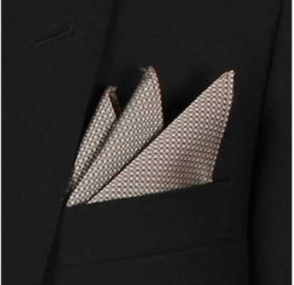 CF-303 Made In Japan Silk Pocket Square, Small Pattern, Brown