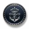 EX256 Made In Japan Metal Buttons For Suits And Jackets, Silver/Navy