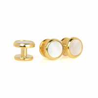 F-3 Formal Cufflinks And Studs Set, Mother Of Pearl Shell, Gold Round[Formal Accessories] Yamamoto(EXCY) Sub Photo