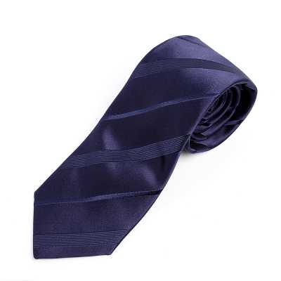 HVN-20 Handmade Striped Navy Blue Tie Using VANNERS Fabric