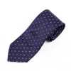 HVN-23 Handmade Tie Using VANNERS Fabric, Paisley Dot Pattern, Navy Blue