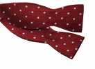 MT-600 Domestic Silk Hand-knot Bow Tie Polka Dot Pattern Red