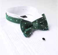 MT-601 Domestic Silk Hand-knot Bow Tie Polka Dot Pattern Green[Formal Accessories] Yamamoto(EXCY) Sub Photo