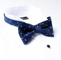 MT-602 Domestic Silk Hand-knot Bow Tie Polka Dot Pattern Blue[Formal Accessories] Yamamoto(EXCY) Sub Photo