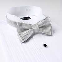 MT-985 Domestic Silk Hand-knot Bow Tie Moss Stitch Pattern Light Gray[Formal Accessories] Yamamoto(EXCY) Sub Photo