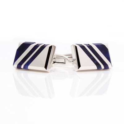 N-4 Made In Japan Cufflinks Regimental Navy Blue Sodalite