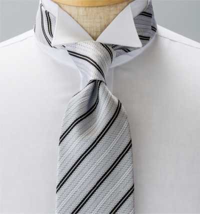 NE-29 Made In Japan Formal Necktie Silver Stripe