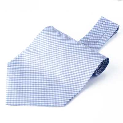 Ascot Tie Using Ring Heart Fabric, Sax Gingham Check