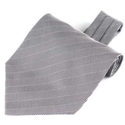 RAS-06 Ascot Tie Made With Ring Heart Fabric, Gray Herringbone