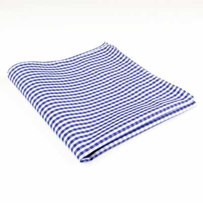 RCF-04 Check-pattern Navy Blue Pocket Square Made With English Ringhart Fabric