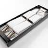 SR-101 Japanese-made White X-shaped Brace Clip On Suspenders