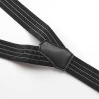 SR-203 Japanese Suspenders Hanging Strap Type Y Type Striped Black[Formal Accessories] Yamamoto(EXCY) Sub Photo