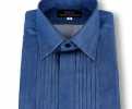 ST-508D Pima Cotton Denim Wide Pleats Shirt Super Slim