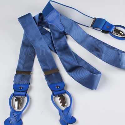 VAR-030 BRETELLE&BRACES Silk Suspenders Blue