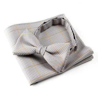 VBF-19 Bow Tie Made With VANNERS Fabric, Glen Check, Light Gray