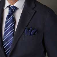 VCF-01 Pocket Square No Pattern Navy Blue Using VANNERS Textile[Formal Accessories] Yamamoto(EXCY) Sub Photo