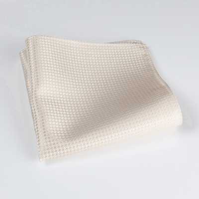 Pocket Square Made With VANNERS Fabric, Houndstooth Pattern, Champagne Gold
