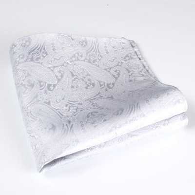 VANNERS Fabric Pocket Square Paisley White