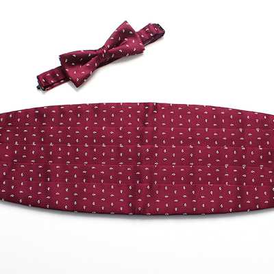 VCM-24 Cummerbund In VANNERS Fabric, Paisley Dot, Wine