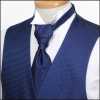 VYT-09 British VANNERS Silk Ascot Tie (Euro Tie), Houndstooth Pattern, Navy Blue