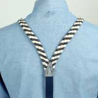 AT-4ST-NW Albert Thurston Suspenders Navy Blue White Linen Braid[Formal Accessories] ALBERT THURSTON Sub Photo